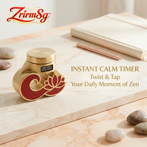 ZrirmSg™ Instant Calm Meditation Timer - Aesthetic Zen Desk Clock, Twist & Tap Silent Mindfulness Timer for Meditation, Yoga, Focus, Pomodoro & Stress Relief, Elegant Lotus Decor Gift