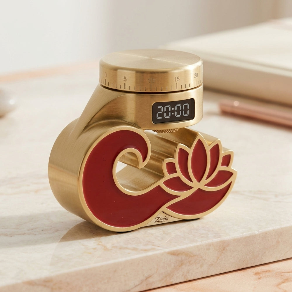 ZrirmSg™ Instant Calm Meditation Timer - Aesthetic Zen Desk Clock, Twist & Tap Silent Mindfulness Timer for Meditation, Yoga, Focus, Pomodoro & Stress Relief, Elegant Lotus Decor Gift